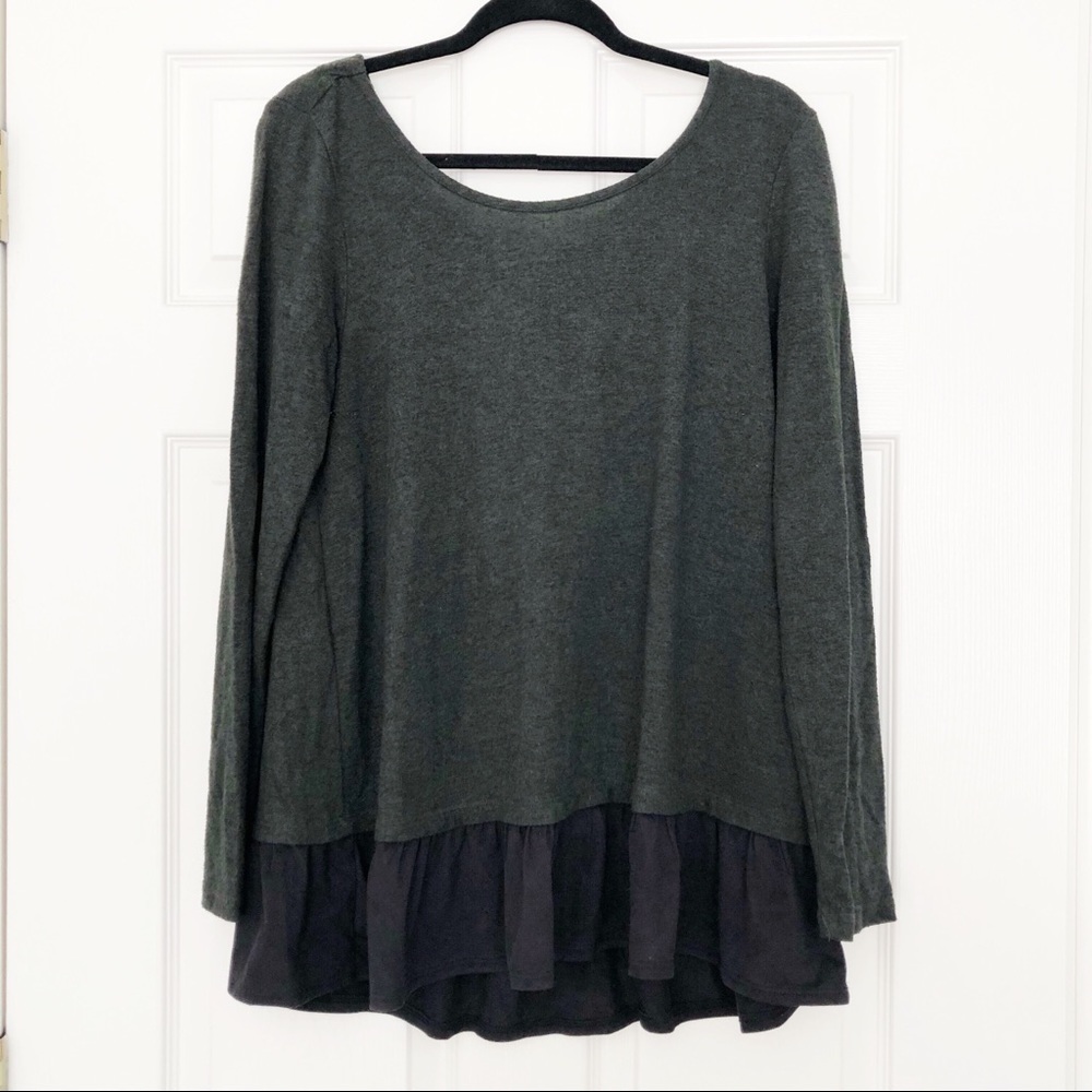 ModCloth Dark Green Tie-Back Sweater